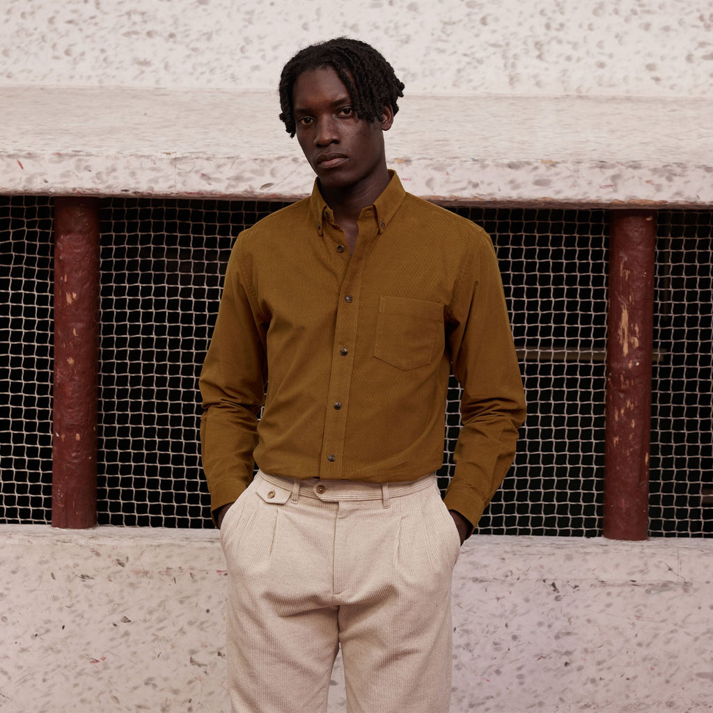 Chemise En Velours Camel