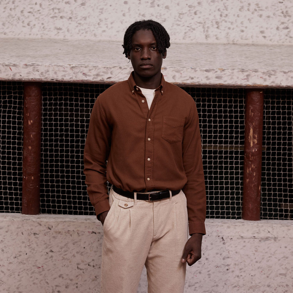Chemise En Flanelle Épaisse Rouille
