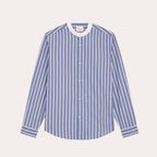 Chemise En Coton Bleue À Rayures Blanches