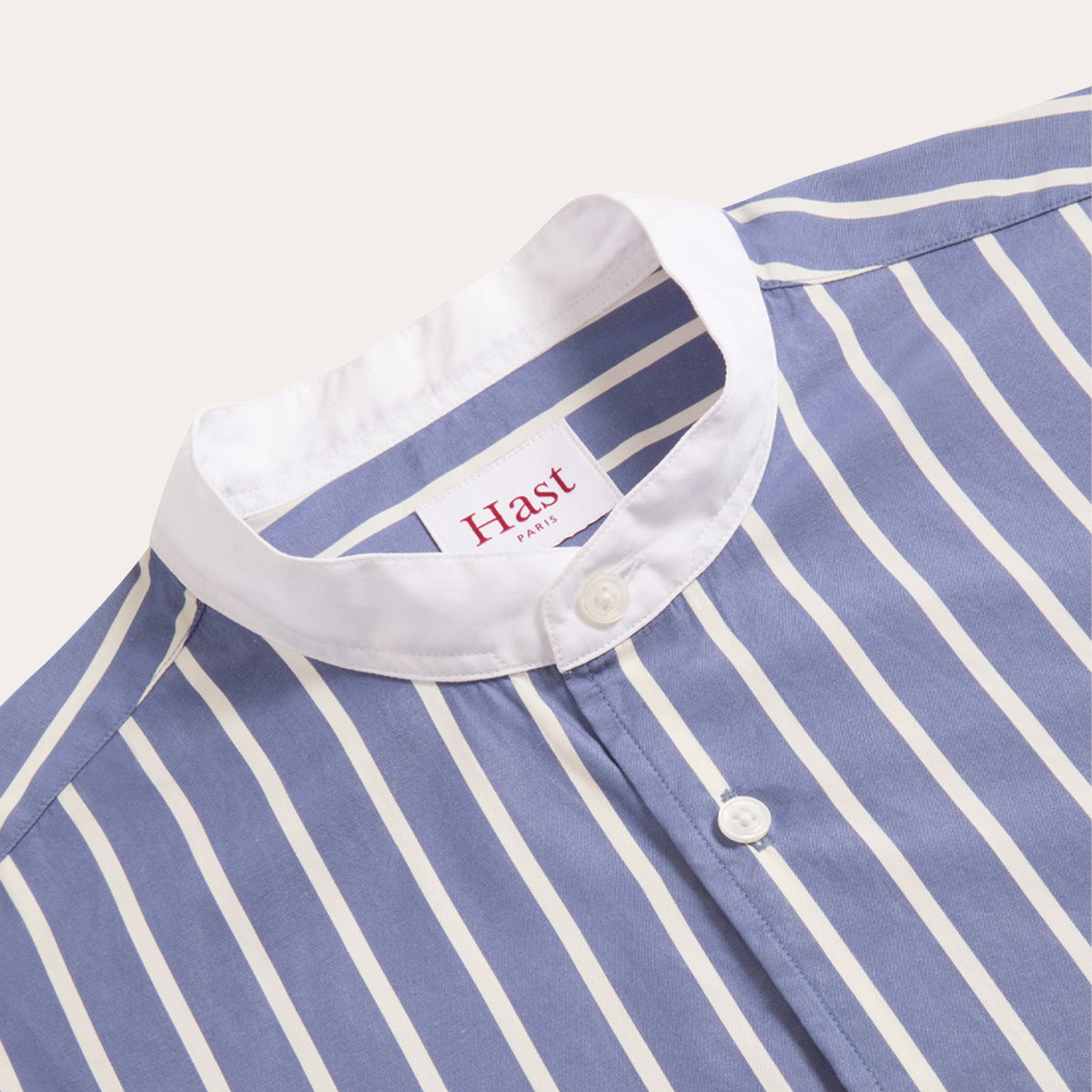 Chemise En Coton Bleue À Rayures Blanches