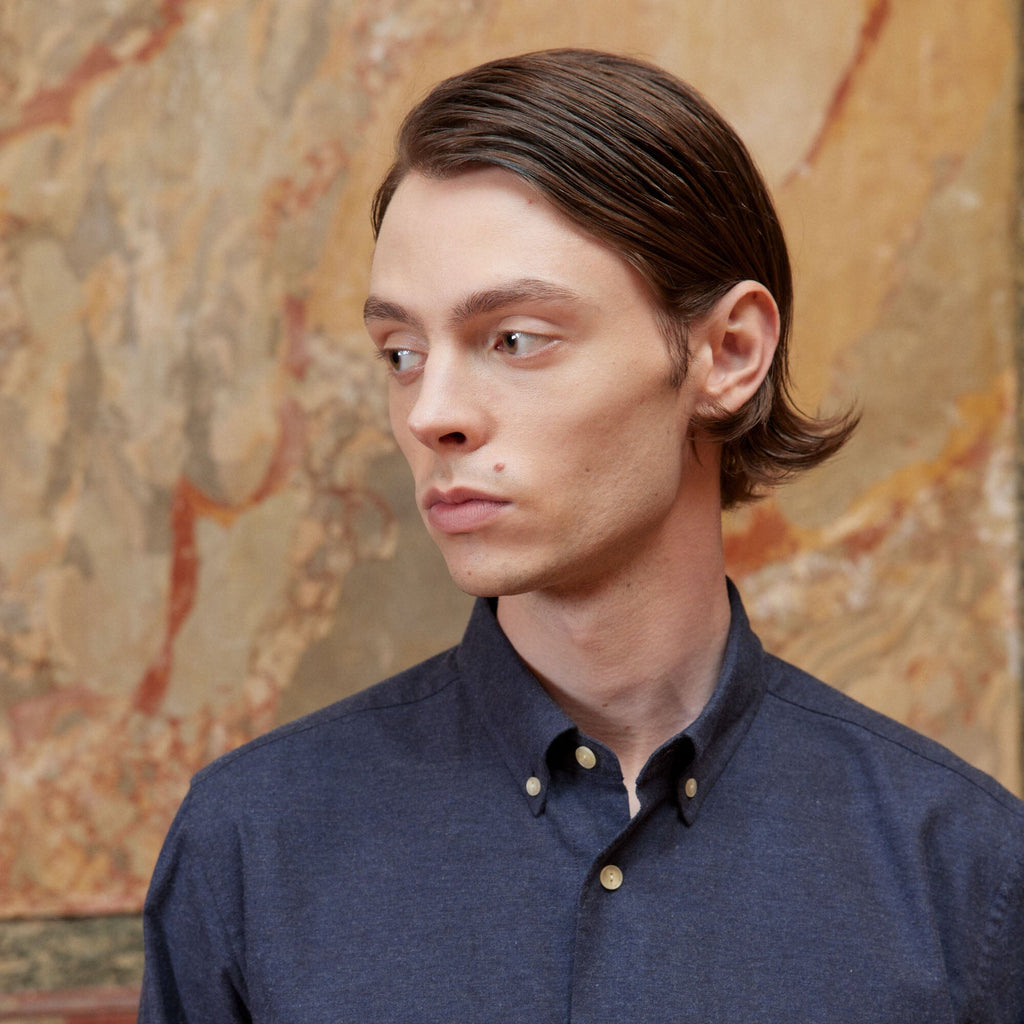 Chemise En Flanelle Bleu Nuit