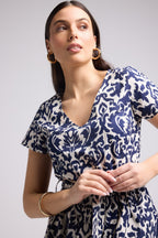 Robe Midi - Shiva - Navy Blanc