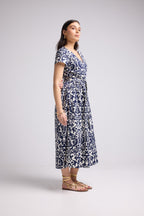 Robe Midi - Shiva - Navy Blanc