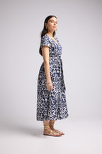 Robe Midi - Shiva - Navy Blanc