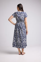 Robe Midi - Shiva - Navy Blanc