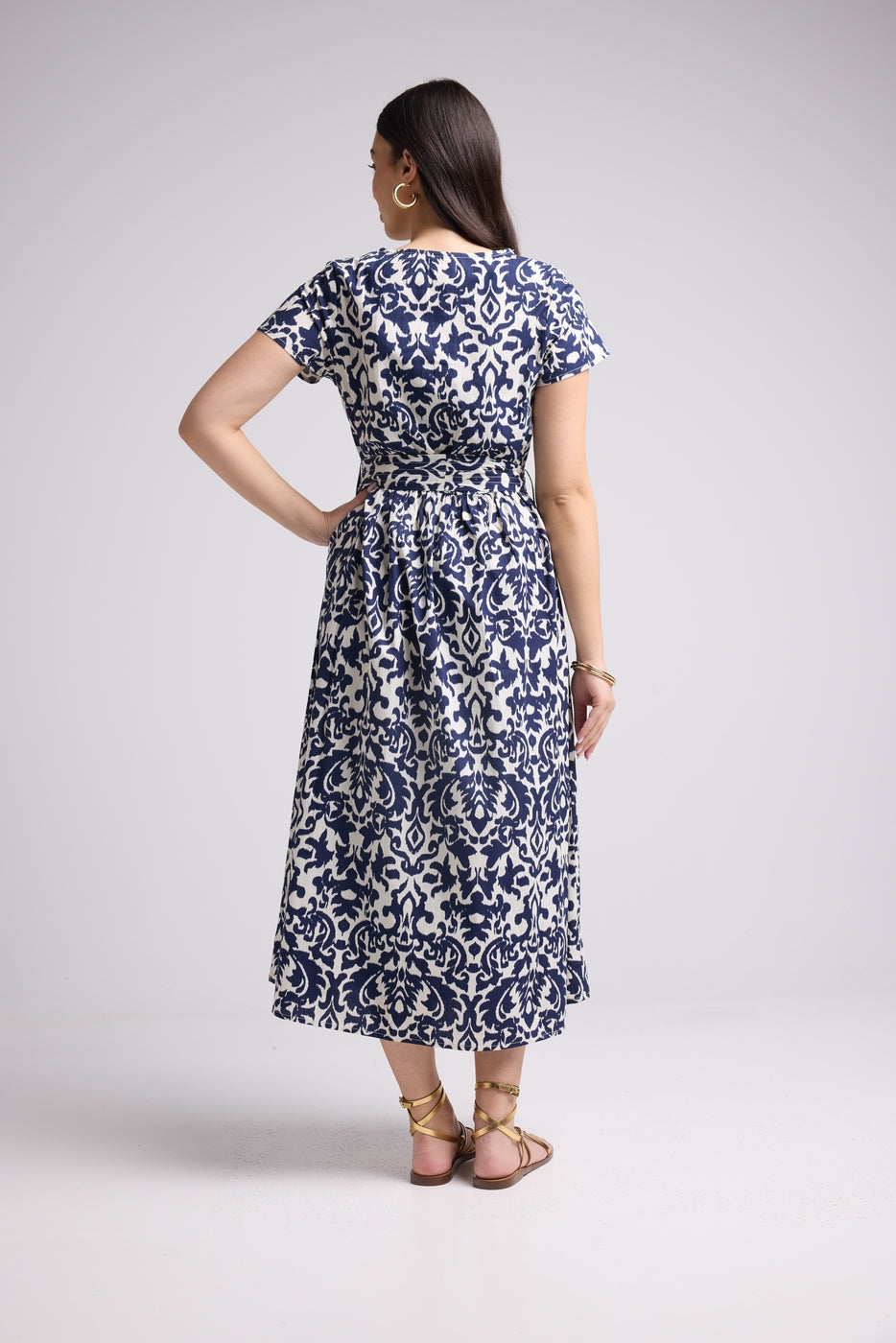 Robe Midi - Shiva - Navy Blanc