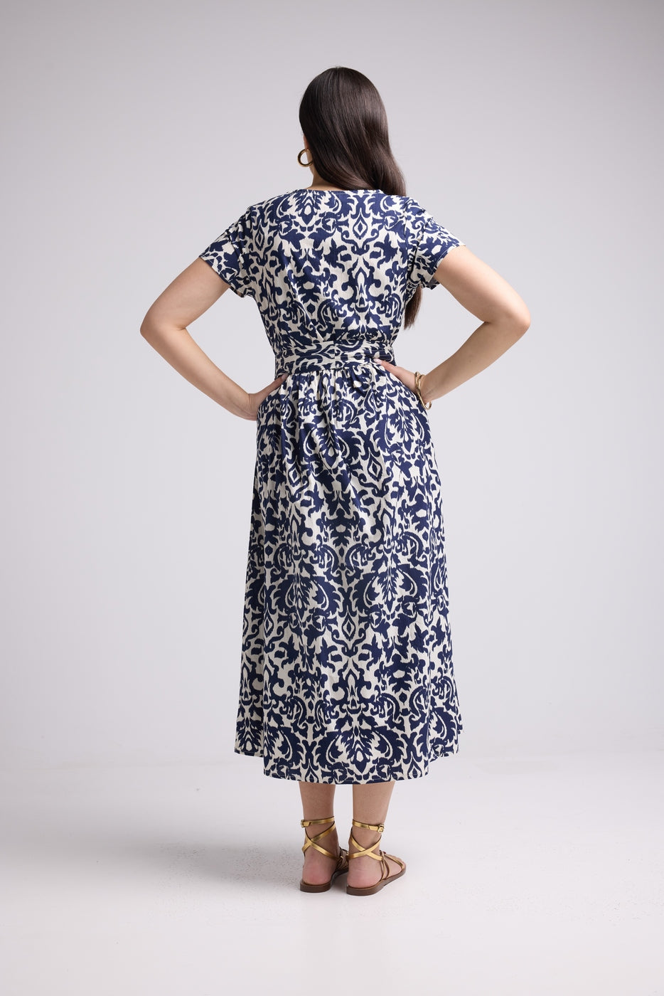 Robe Midi - Shiva - Navy Blanc