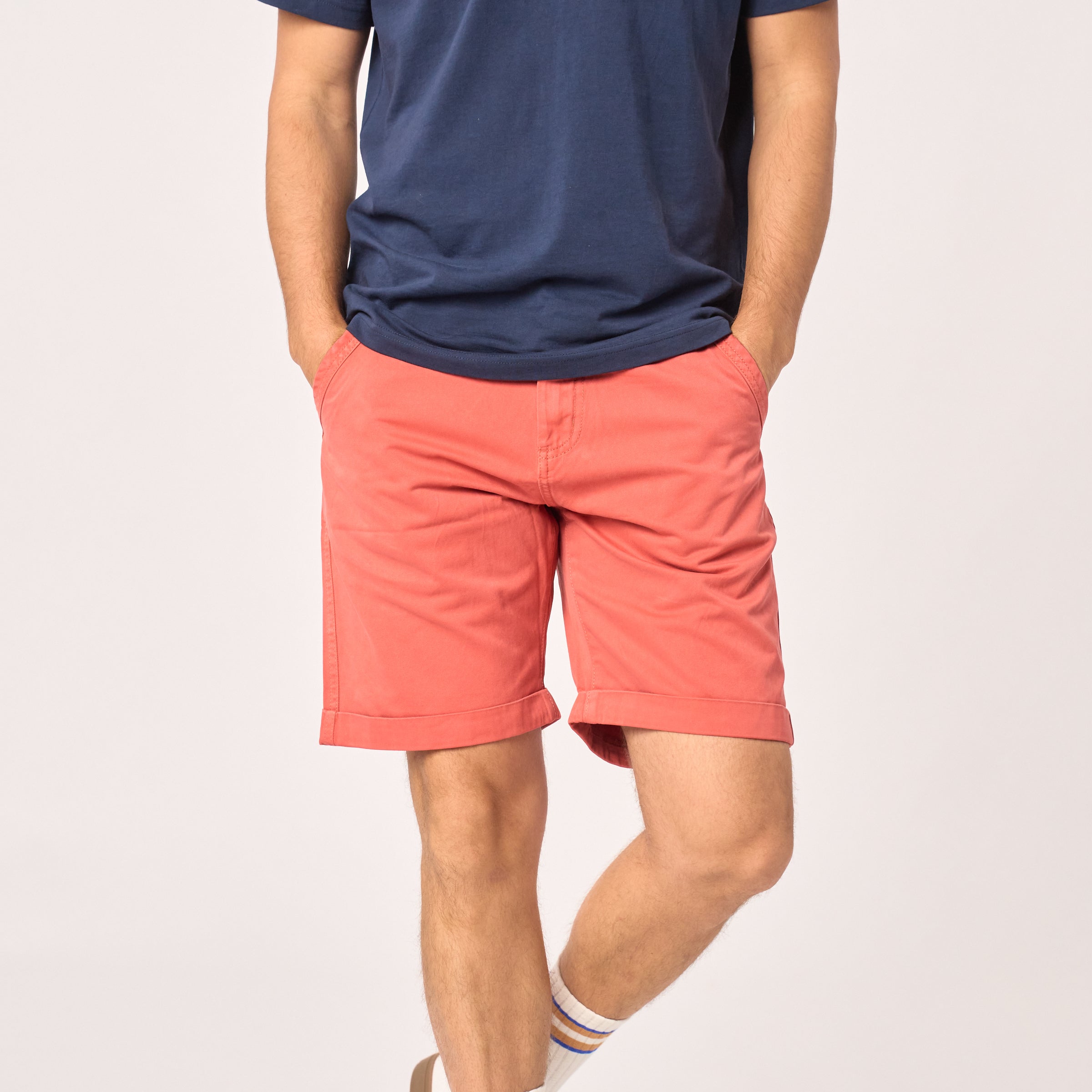 Bermuda shorts in 100% organic cotton - Terracotta