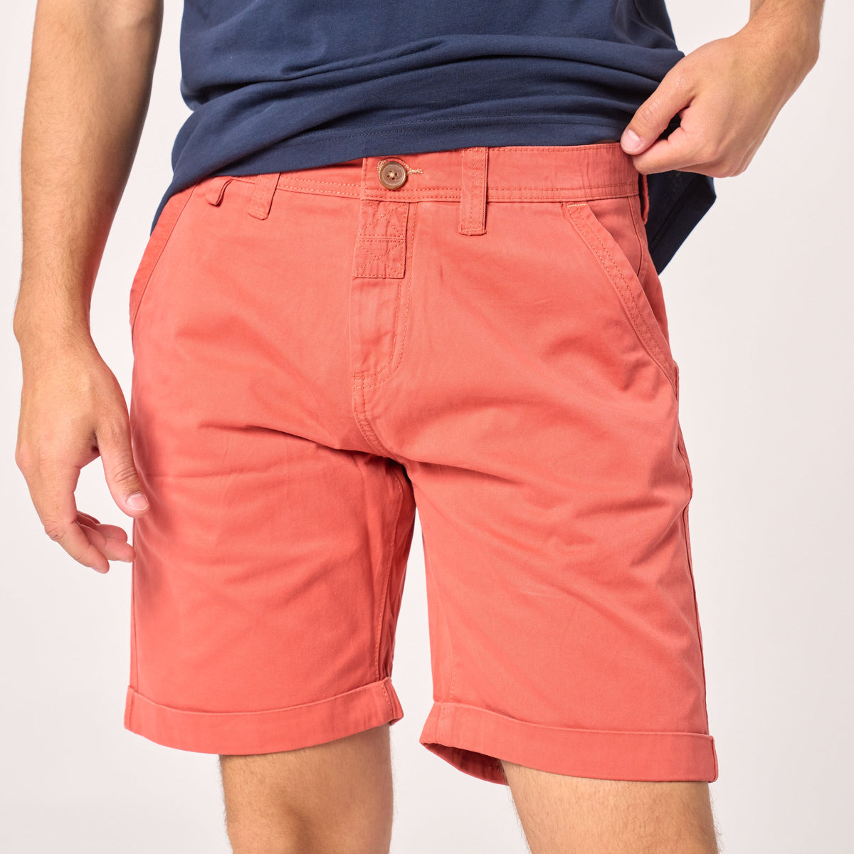 Bermuda shorts in 100% organic cotton - Terracotta