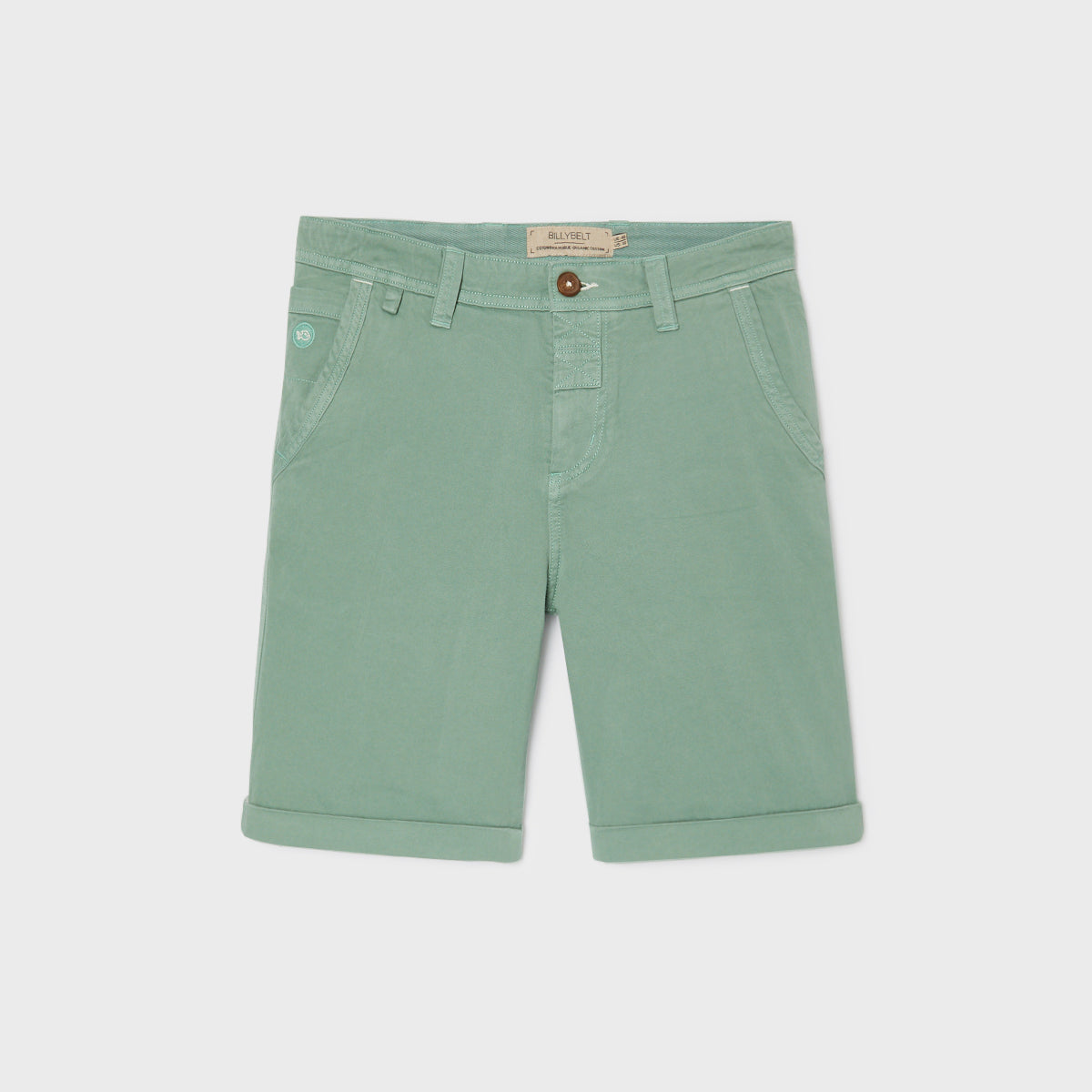 Bermudas De 100% Algodón Orgánico - Verde