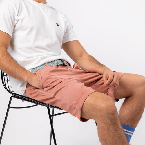 Bermudas De 100% Algodón Orgánico - Rosa Salmón