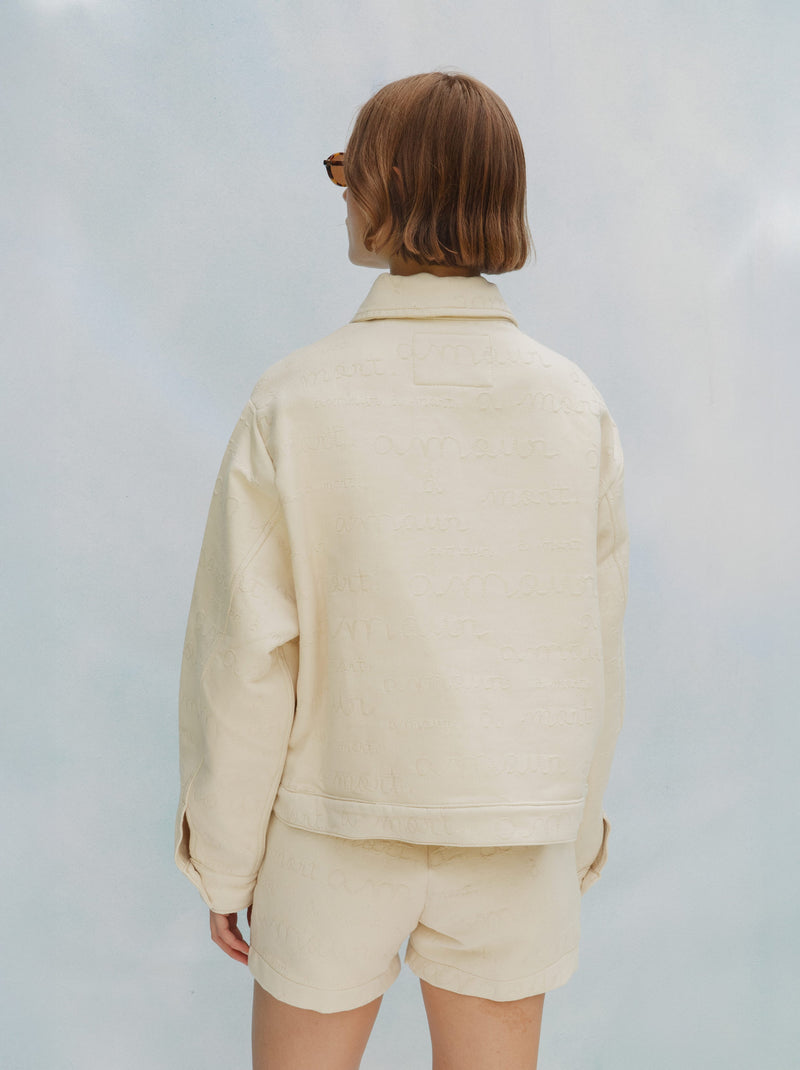 Short AMOUR jacquard écru