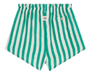 Shorts capri de rayas verdes de georgette