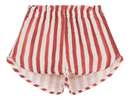 Pantalones cortos de georgette a rayas rojo ladrillo