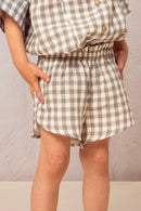 Short Georgette Vichy Vert De Gris