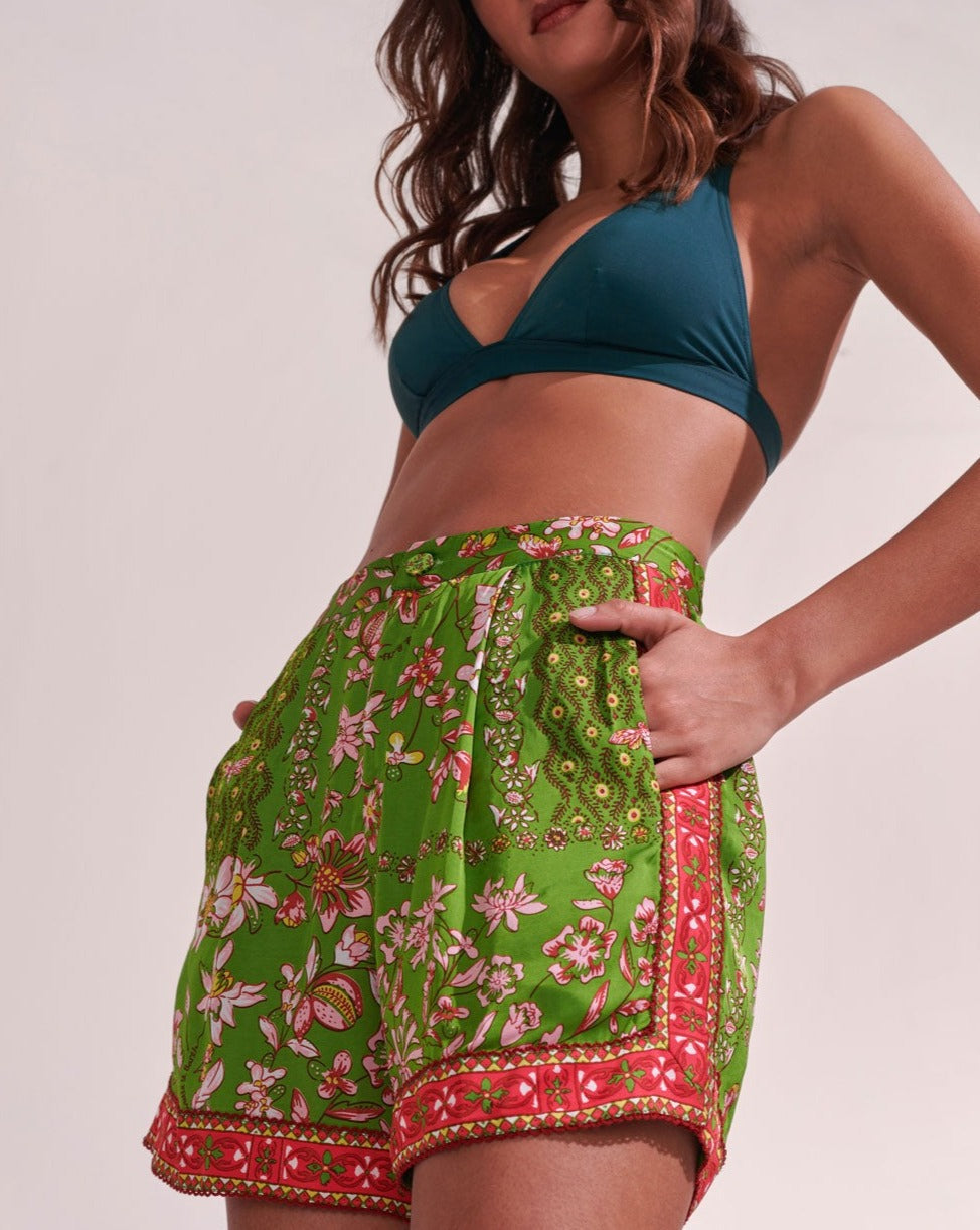 Short Isabelle - Green Botanique - Femme