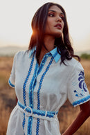 Robe Alina - Blue Palm Tree