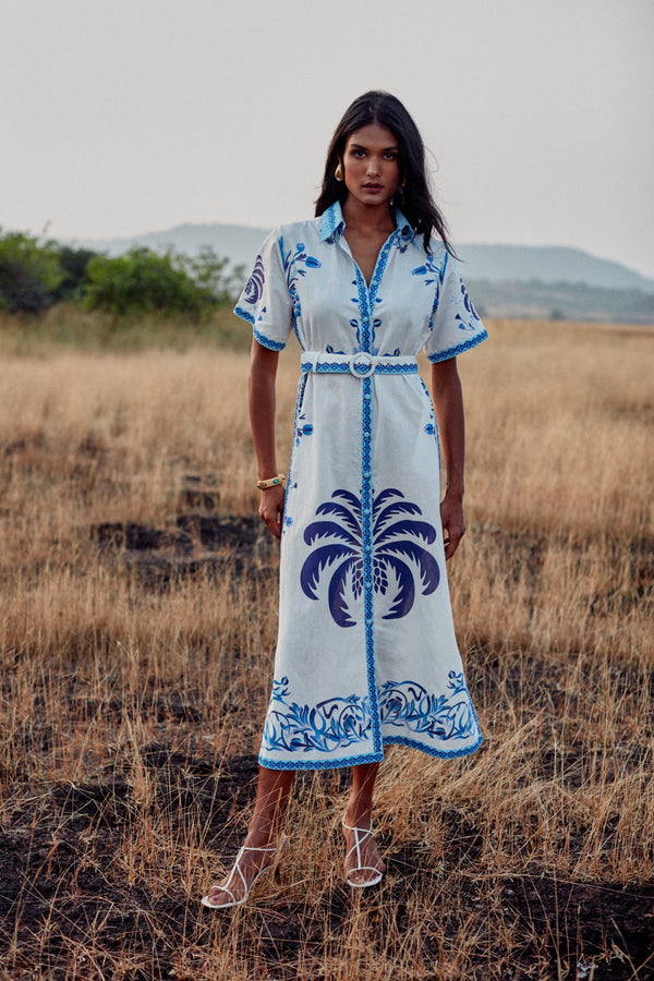 Vestido Chiara - Palmera Azul