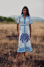 Vestido Chiara - Blue Palm Tree