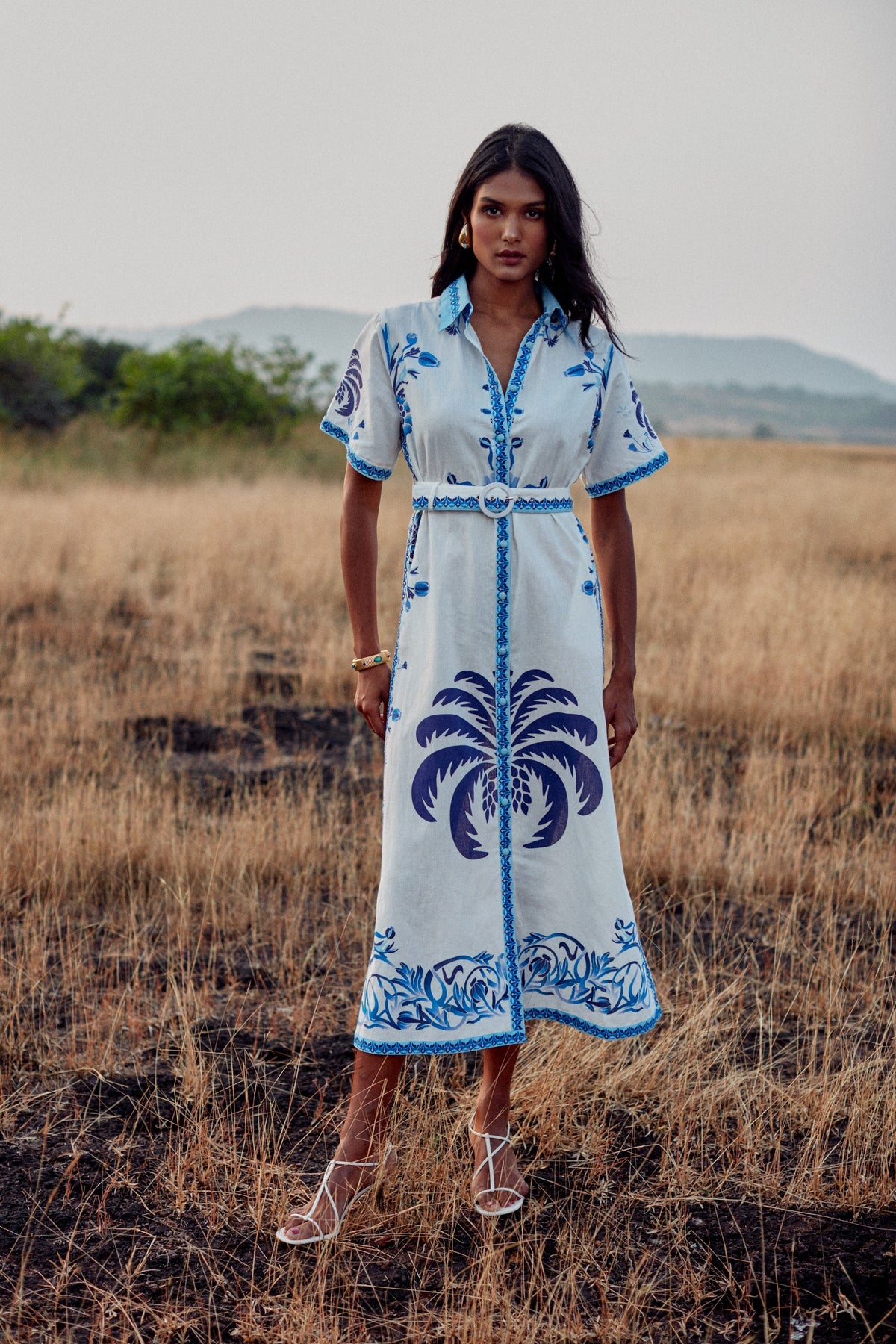 Vestido Chiara - Blue Palm Tree