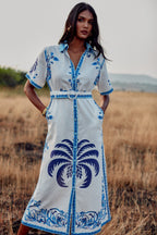 Vestido Chiara - Blue Palm Tree