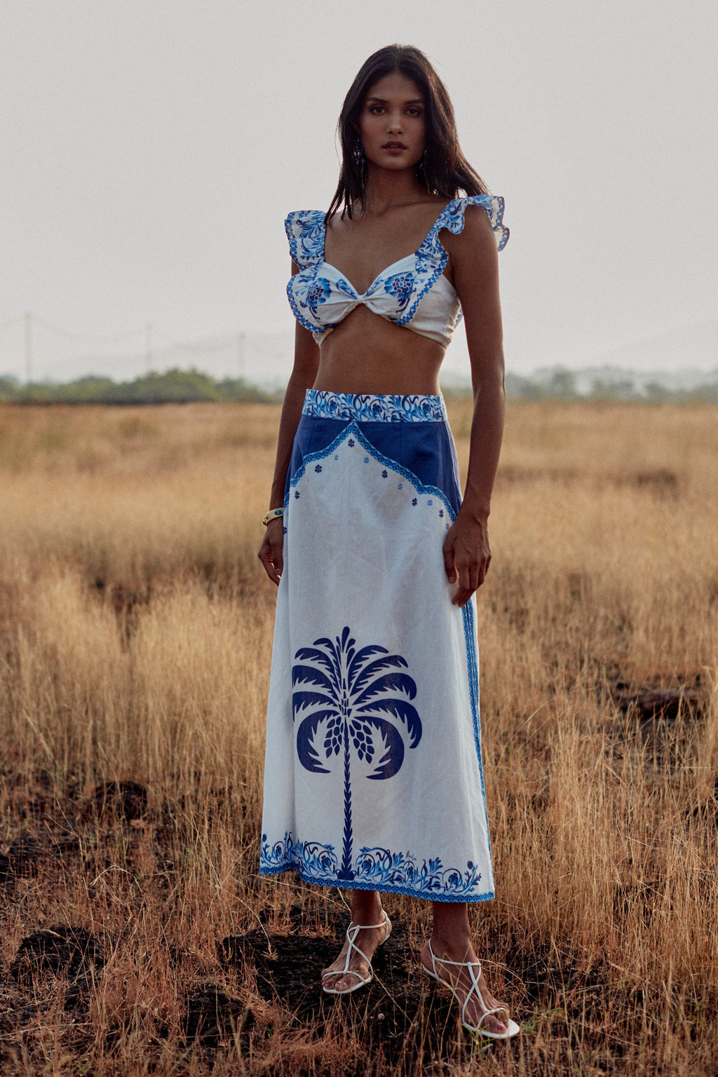 Falda Val - Blue Palm Tree