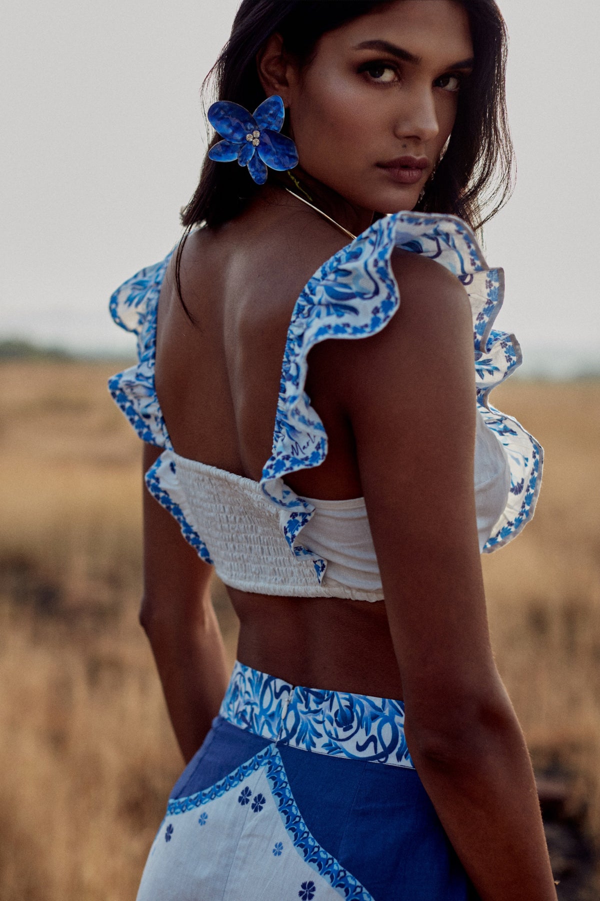 Falda Val - Blue Palm Tree