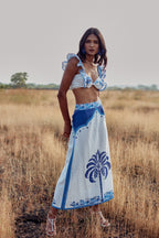 Falda Val - Blue Palm Tree