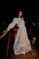 Robe Carmela - Ivory Palm Tree