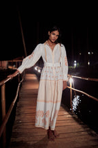 Vestido Carmela - Ivory Palm Tree