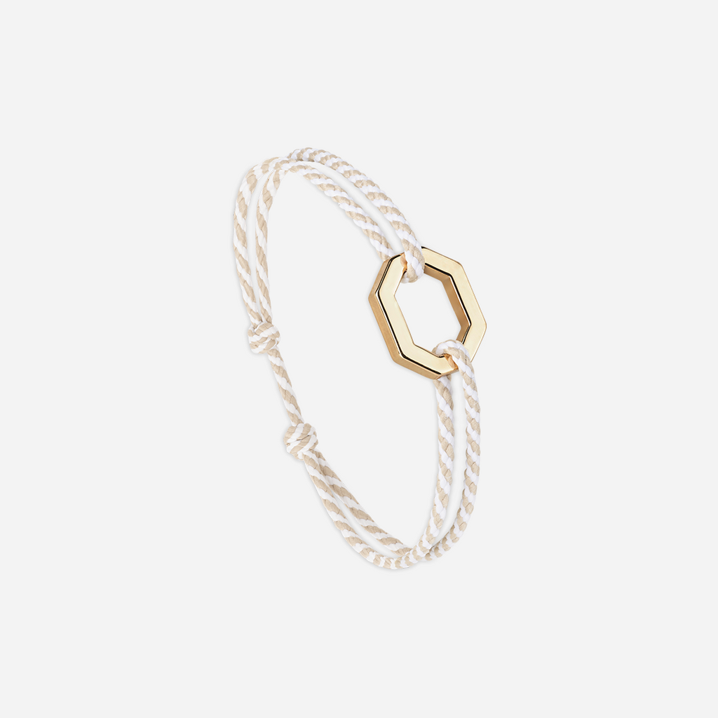 Bracelet Sphère - Beige & Blanc