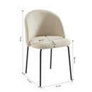 Lot De 2 Chaises Abby - Tissu Beige Pieds En Métal Noir