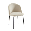 Lot De 2 Chaises Abby - Tissu Beige Pieds En Métal Noir