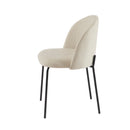 Lot De 2 Chaises Abby - Tissu Beige Pieds En Métal Noir