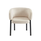 Abelia - Fauteuil De Table - Velours Tramé - Beige