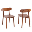 Lot De 2 Chaises Celeste - Chêne Massif Couleur Noyer Et Pieds En Placage Chêne