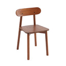 Lot De 2 Chaises Celeste - Chêne Massif Couleur Noyer Et Pieds En Placage Chêne