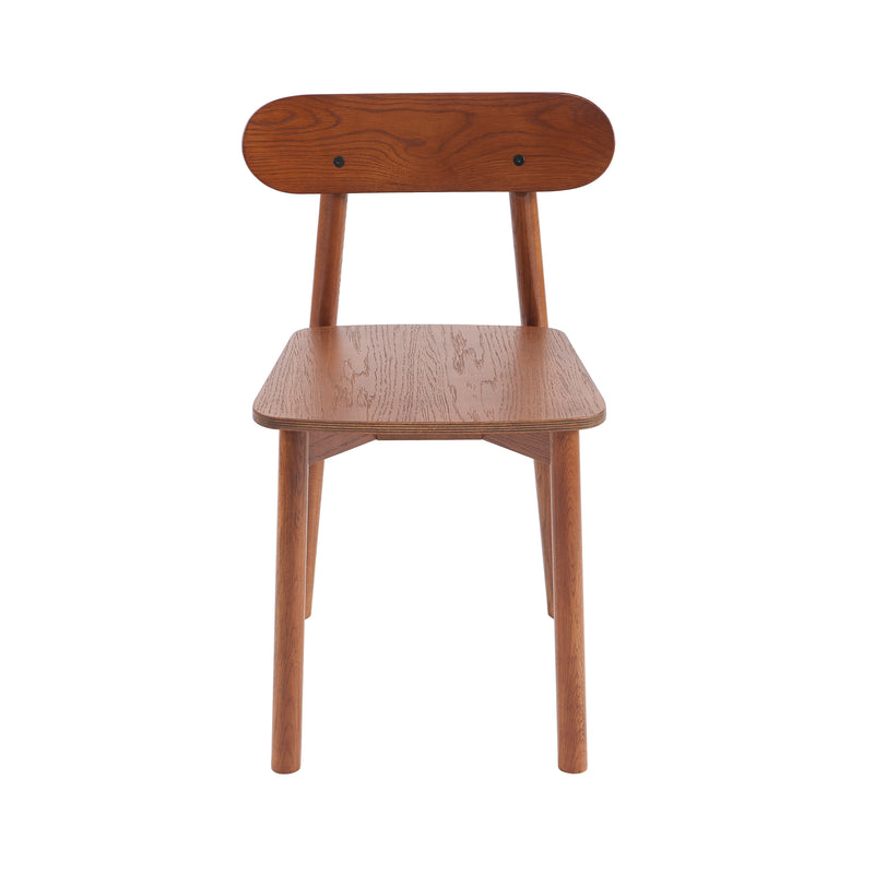 Lot De 2 Chaises Celeste - Chêne Massif Couleur Noyer Et Pieds En Placage Chêne