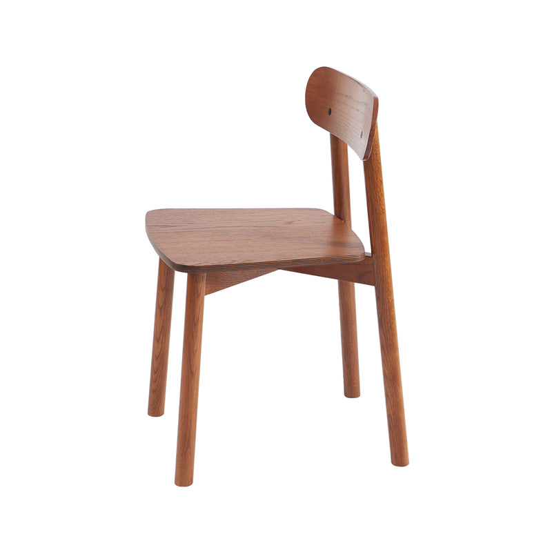 Lot De 2 Chaises Celeste - Chêne Massif Couleur Noyer Et Pieds En Placage Chêne