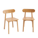 Lot De 2 Chaises Celeste - Chêne Massif Et Pieds En Placage Chêne