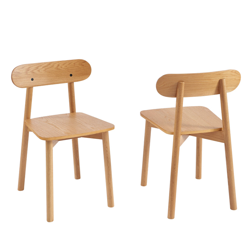 Lot De 2 Chaises Celeste - Chêne Massif Et Pieds En Placage Chêne