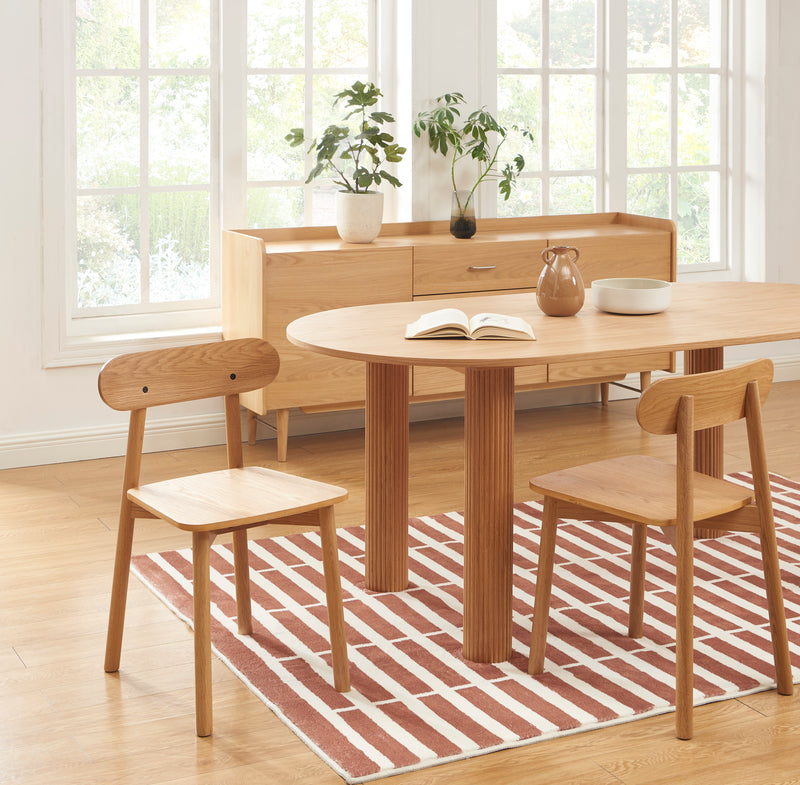 Lot De 2 Chaises Celeste - Chêne Massif Et Pieds En Placage Chêne