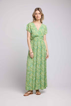 Robe Longue Manches Courtes - Vert