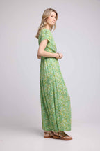 Robe Longue Manches Courtes - Vert