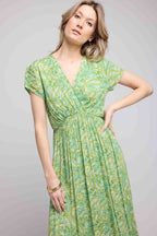 Robe Longue Manches Courtes - Vert
