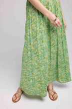 Robe Longue Manches Courtes - Vert