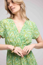 Robe Longue Manches Courtes - Vert