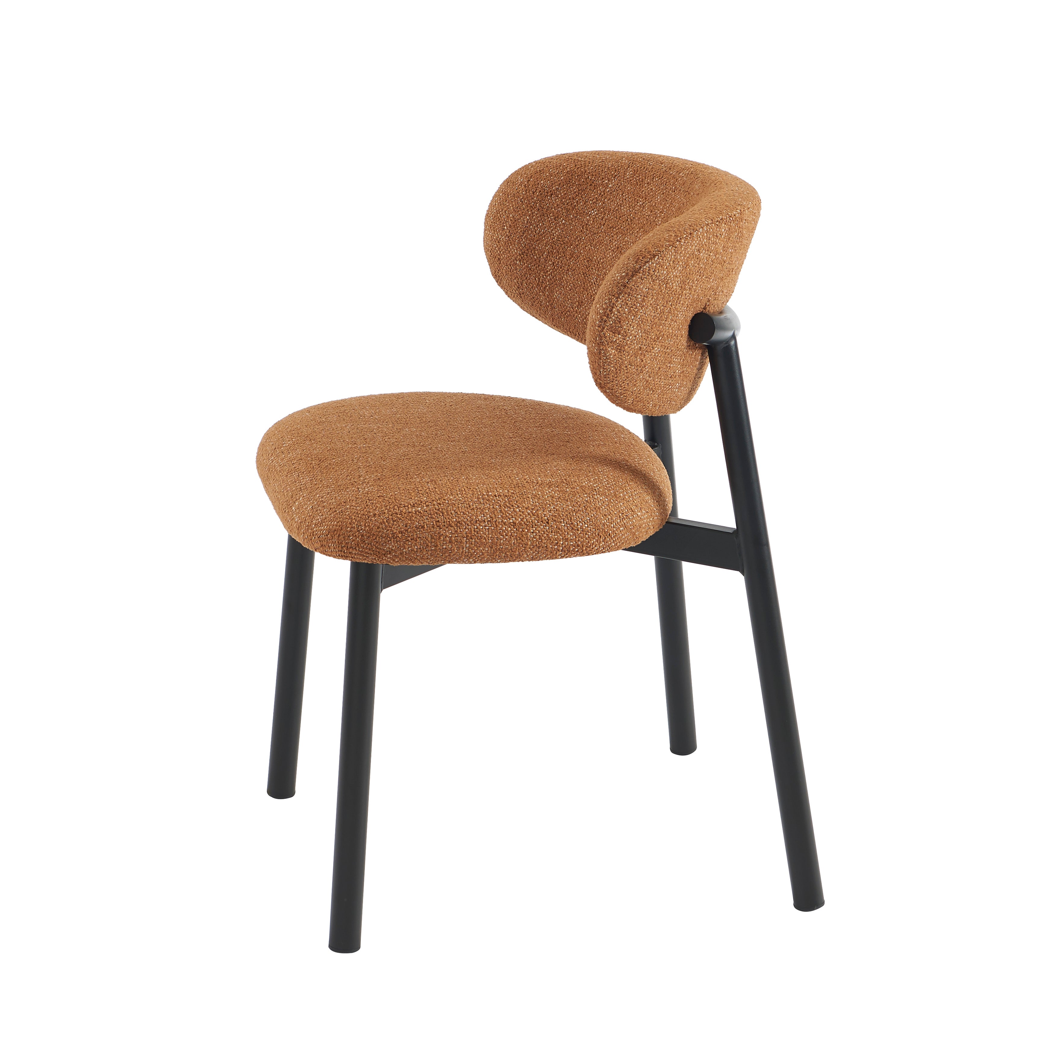 Ciara - Chaises - Bouclette - Terracotta Et Pieds Métal Noir