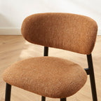 Ciara - Chaises - Bouclette - Terracotta Et Pieds Métal Noir