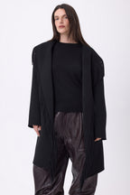 Sienna Fringed Coat - Black - Women
